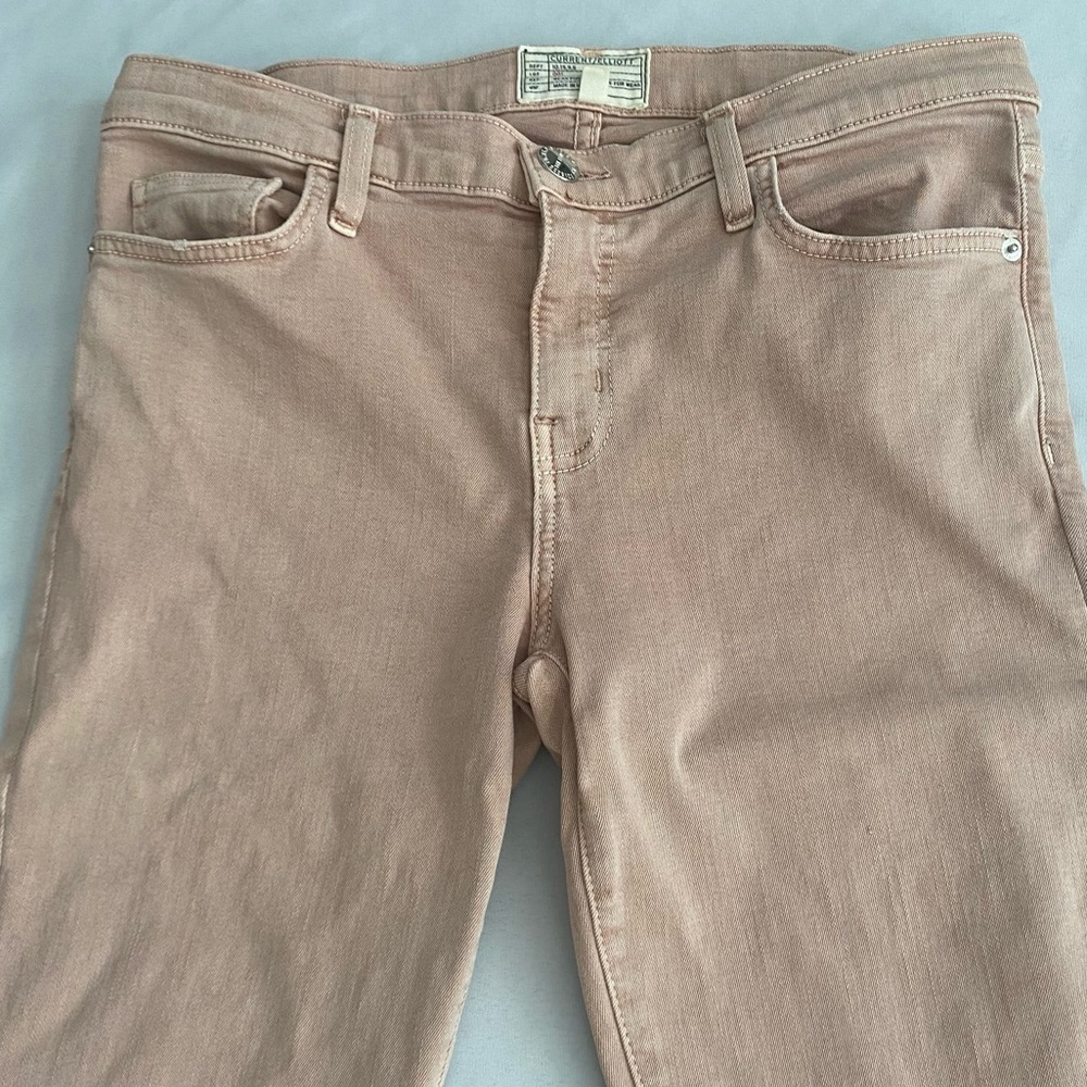 Current/Elliott Women’s Jeans Size 30 Skinny Light Wash Premium Denim Beige Pink - Picture 2 of 9